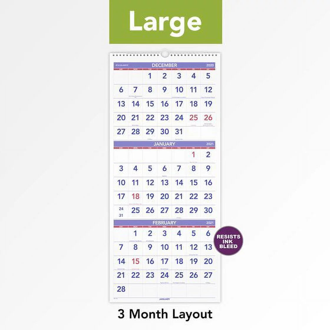 14-Month Vertical Wall Calendar, 12" x 27" Y480359