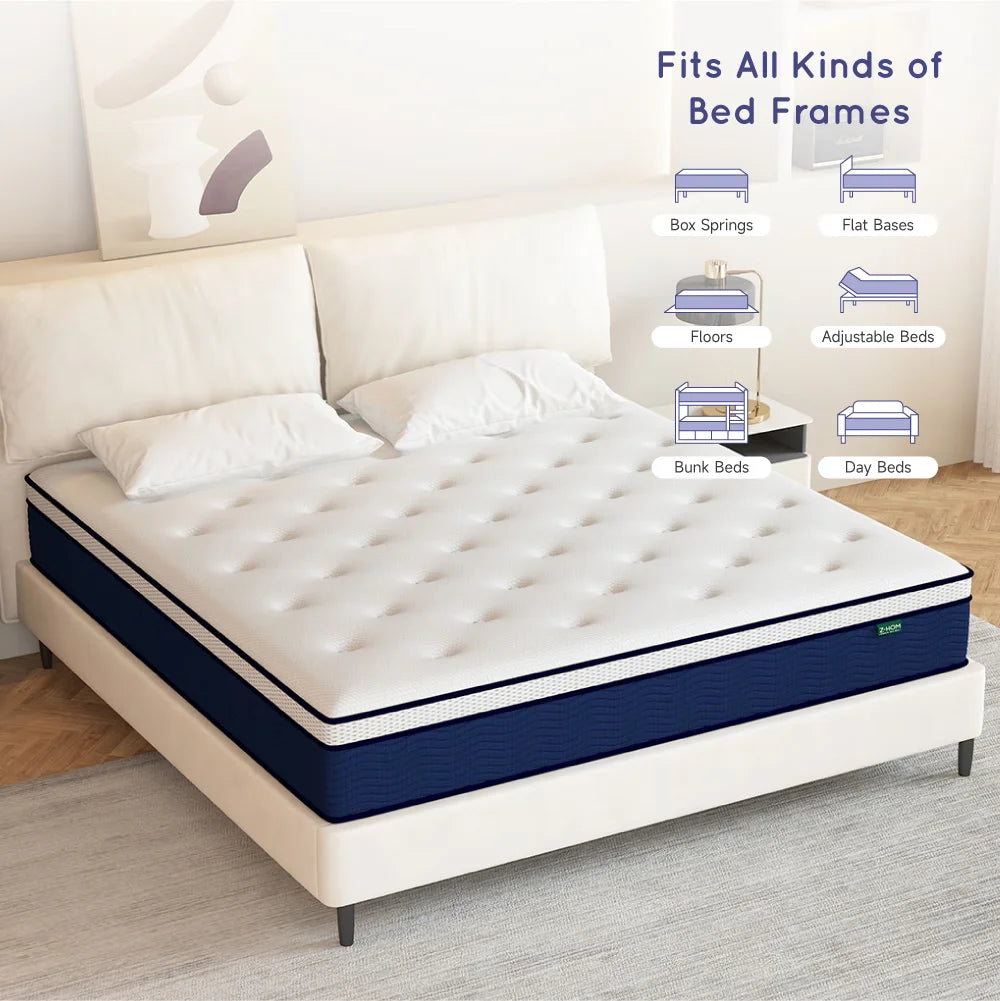 King Size 12 inch Gel Memory Foam Hybrid Mattress X6701