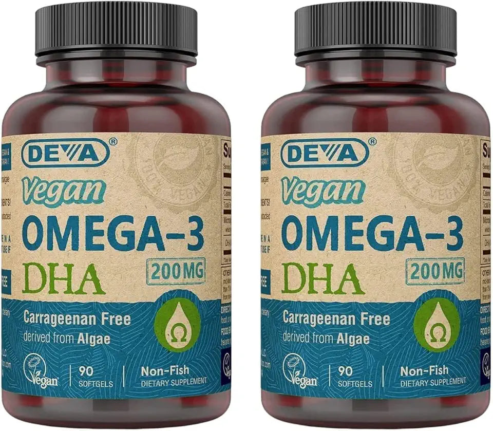 Vegan Omega-3 DHA 200 MG Softgels 90 Count Pack of 2 E2137