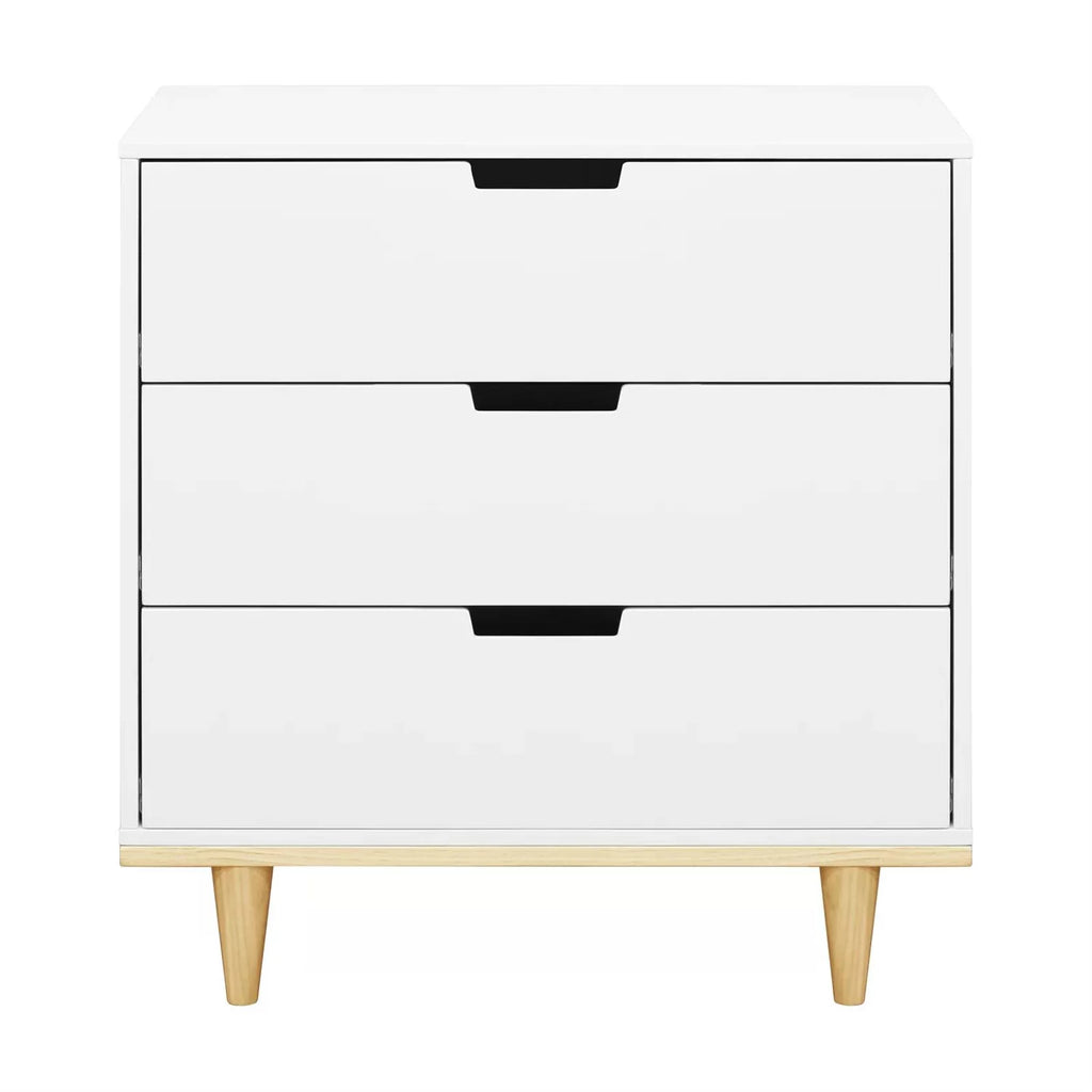 3 Drawer White Wood Dresser D7940