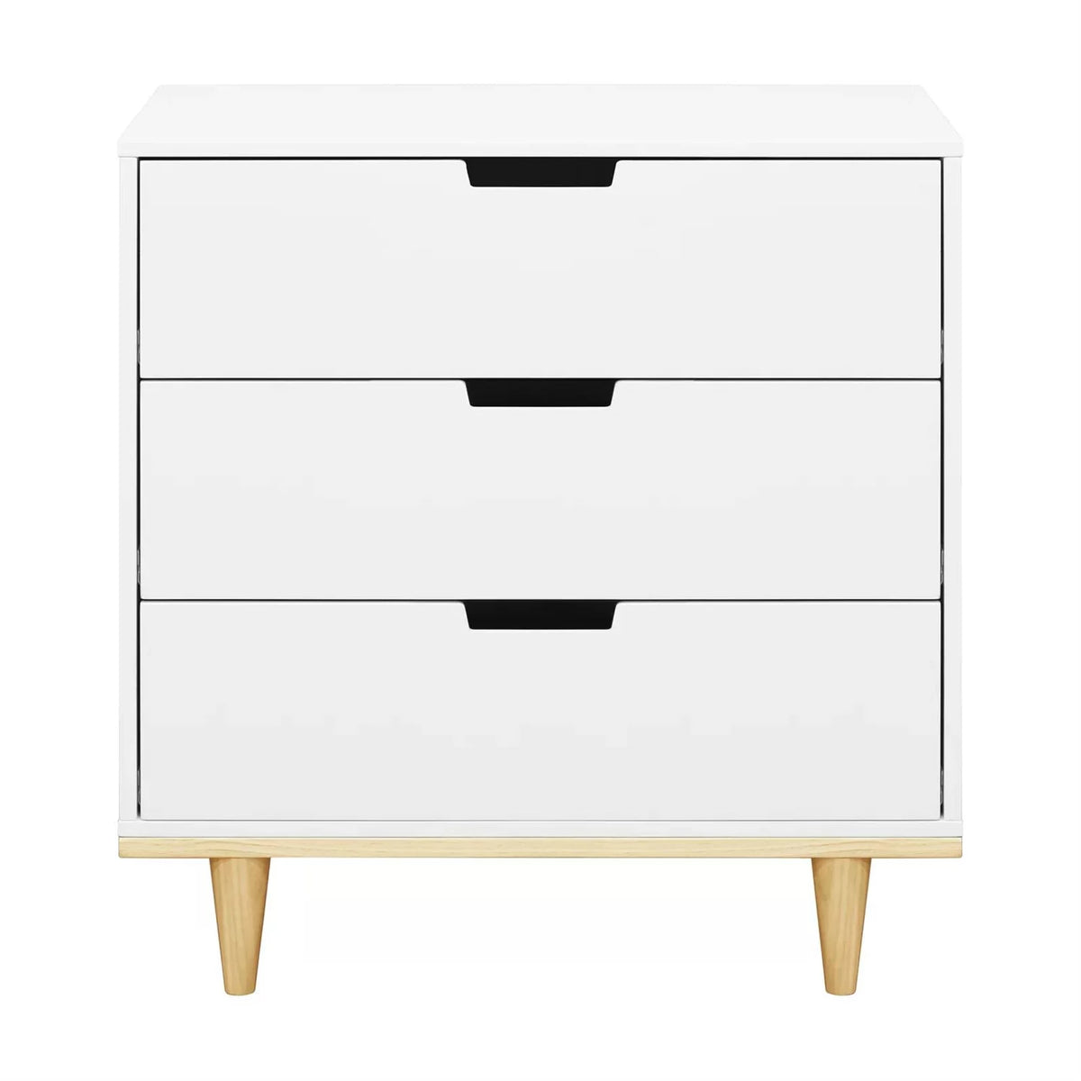 3 Drawer White Wood Dresser D7940