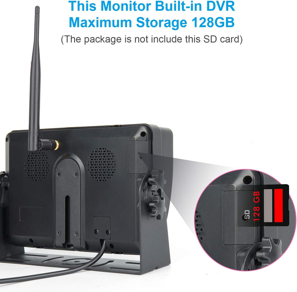 Digital Wireless Backup Camera with 7 inch DVR Monitor Y72114