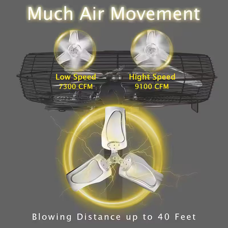Yellow 2 Speeds 24 in. Wall Fan Y7552