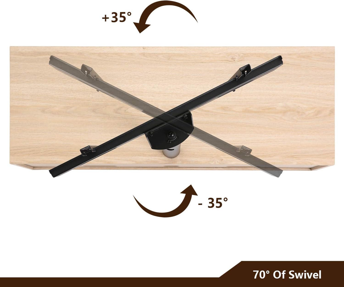 Rolling Wood Corner TV Console Stand with Wheels and Cabinets for up to 60 inch TVs, Walnut G9304