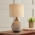 21" High Brown Wood Ceramic Table Lamp H89615