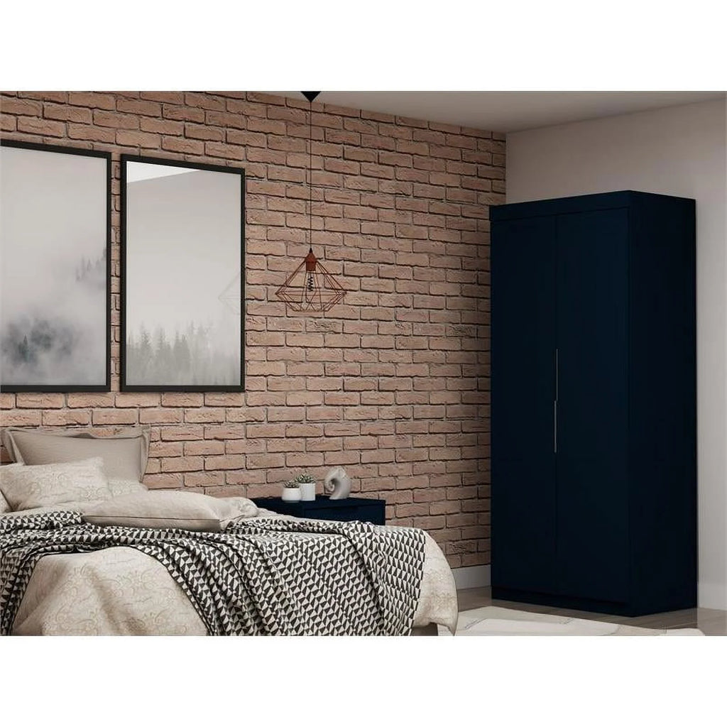 Blue Wood Sectional Corner Wardrobe Closet W324