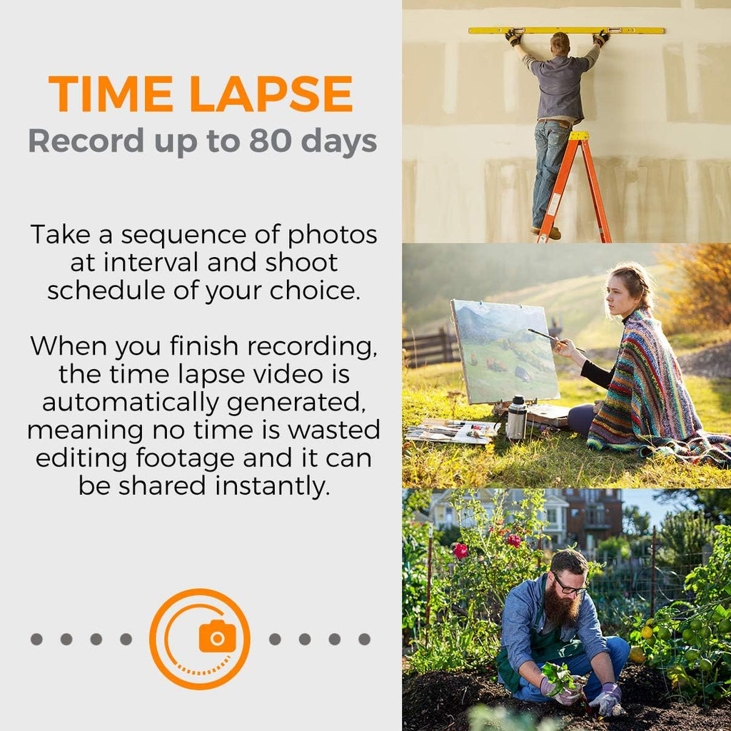 Time Lapse Camera with Clamp and Water-Resistant Case S6101