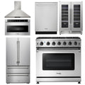 36 Gas Range, Range Hood, Microwave, Refrigerator, Dishwasher, Wine Cooler E113