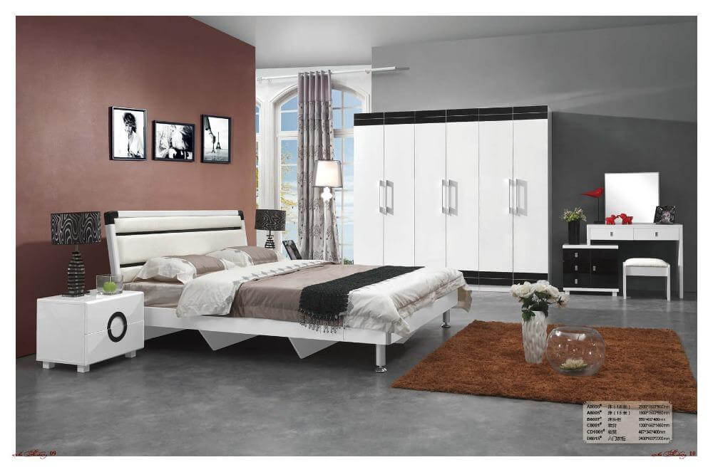 King Size Bed Nightstand Dresser Wardrobe S467