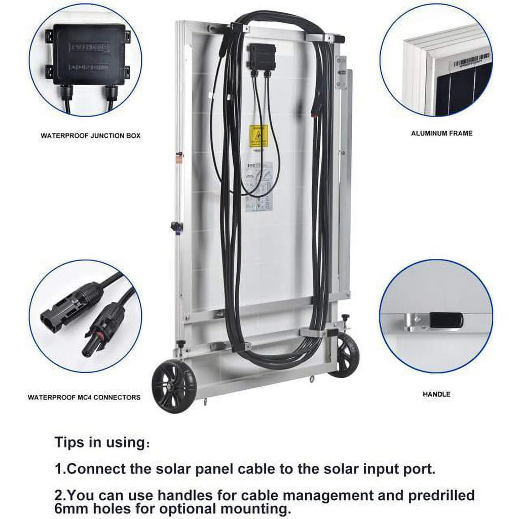 3600W Solar & Wind Powered Pure Sine Wave Off-Grid Generator with 2pcs 100W Solar Panel L483