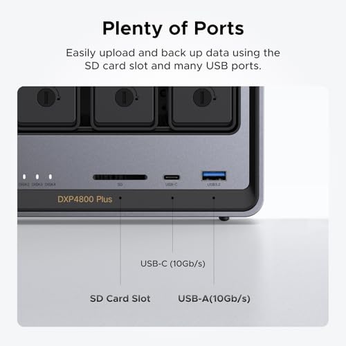 4-Bay Desktop NAS, 8GB DDR5 RAM, 128G SSD, Network Attached Storage (Diskless) C8211