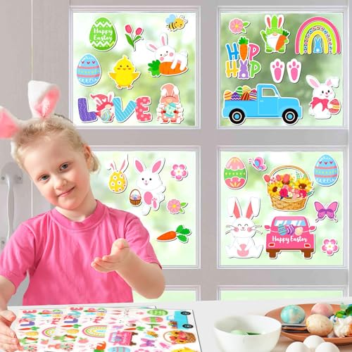 50 PCS Reusable Winter Gel Window Clings K52081
