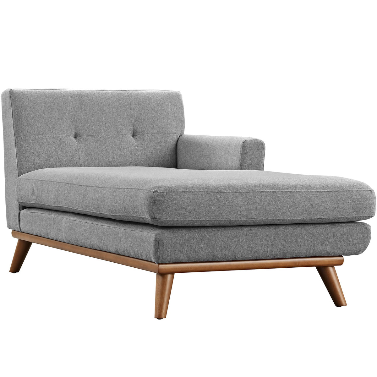 Right-Facing Grey Fabric Sectional Sofa U679