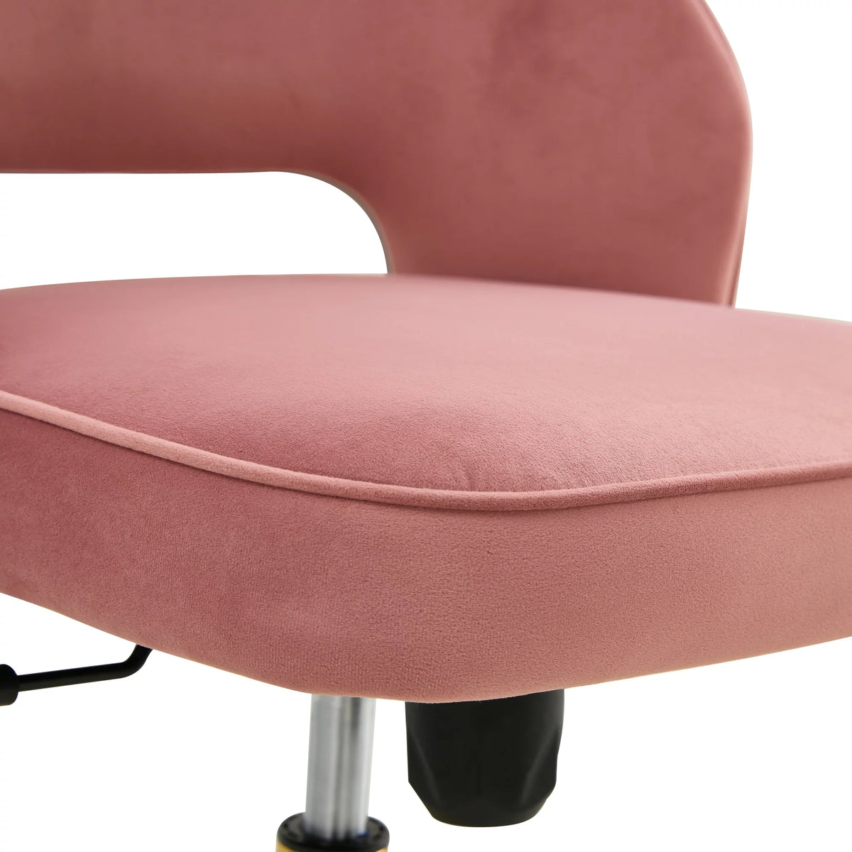 Pink Velvet Adjustable Swivel Office Chair G506
