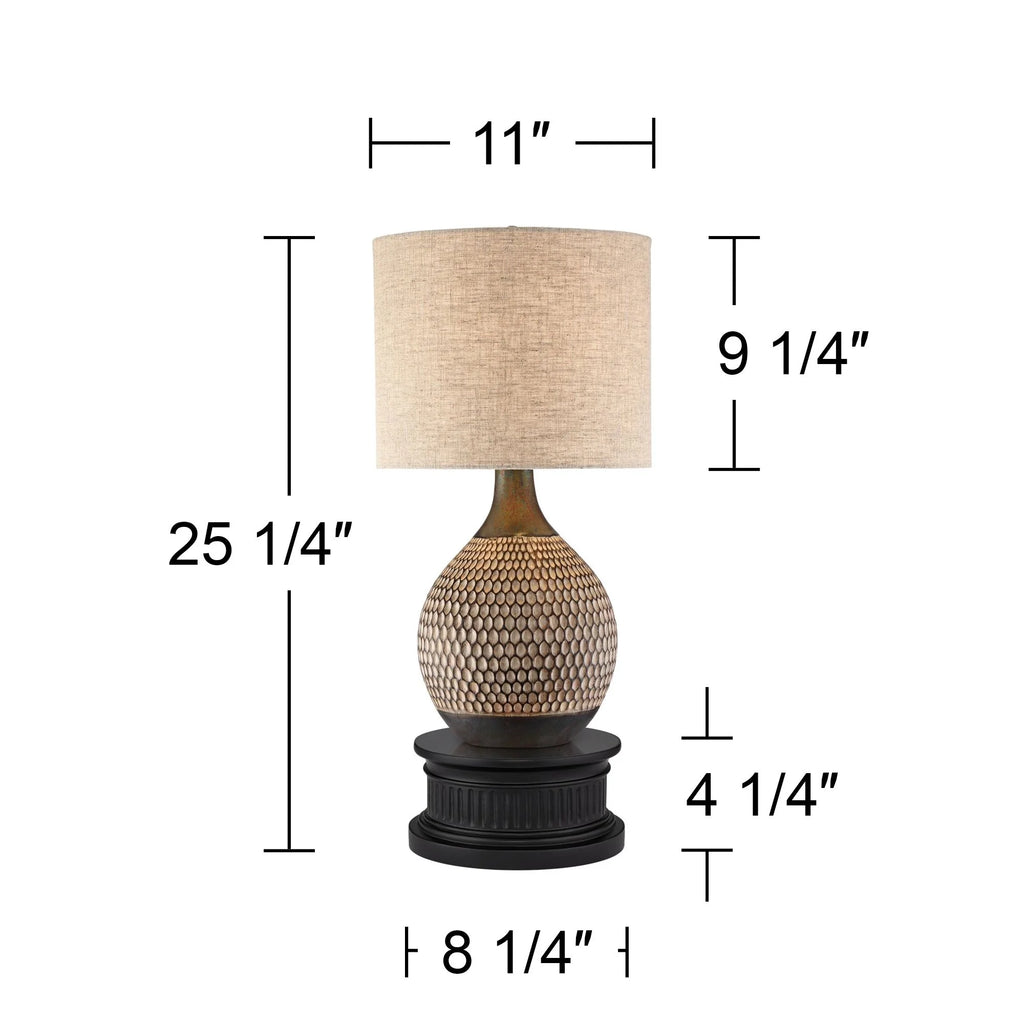 21" High Brown Wood Ceramic Table Lamp H89615