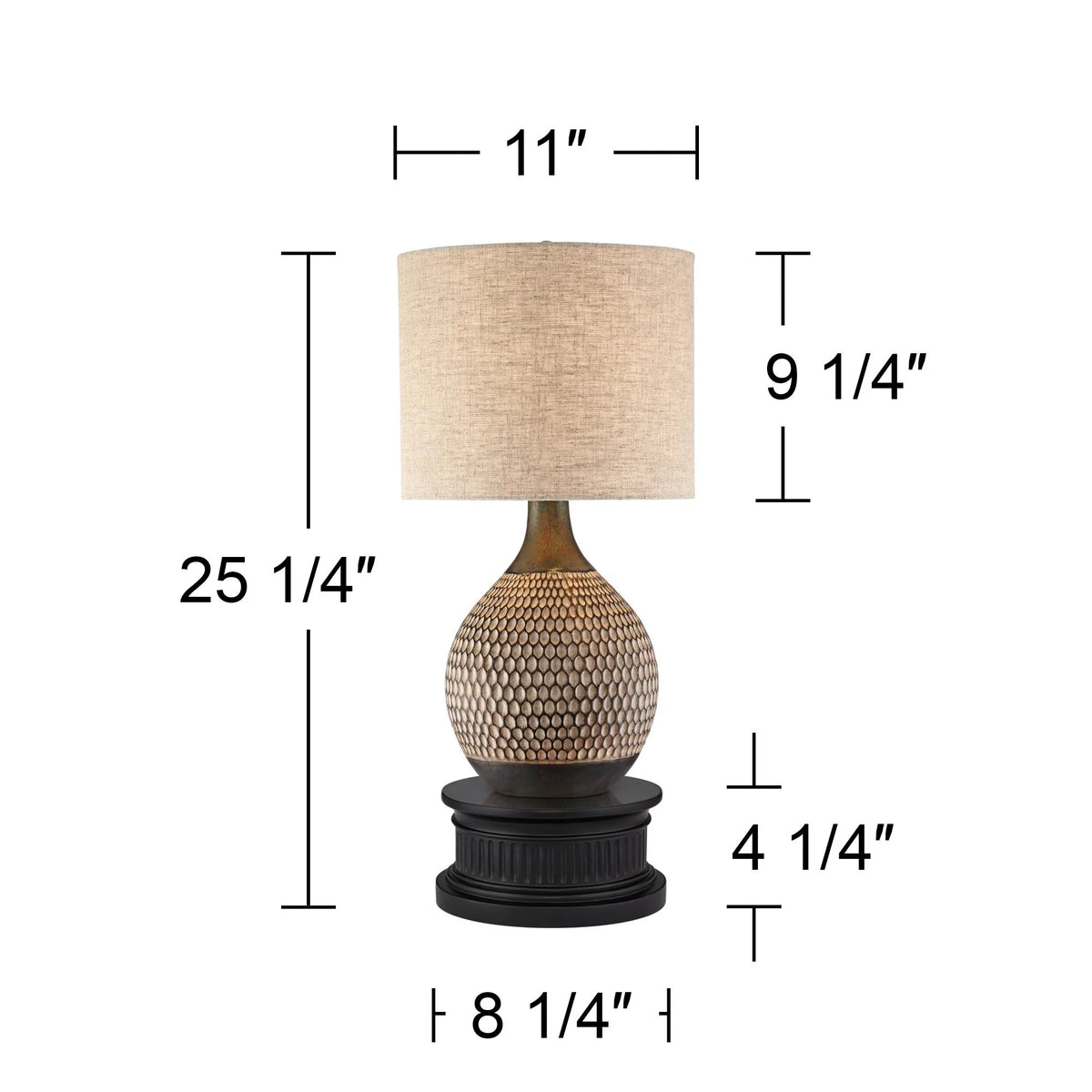21" High Brown Wood Ceramic Table Lamp H89615