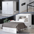 White Wood Twin Extra Long Murphy Bed Chest I184