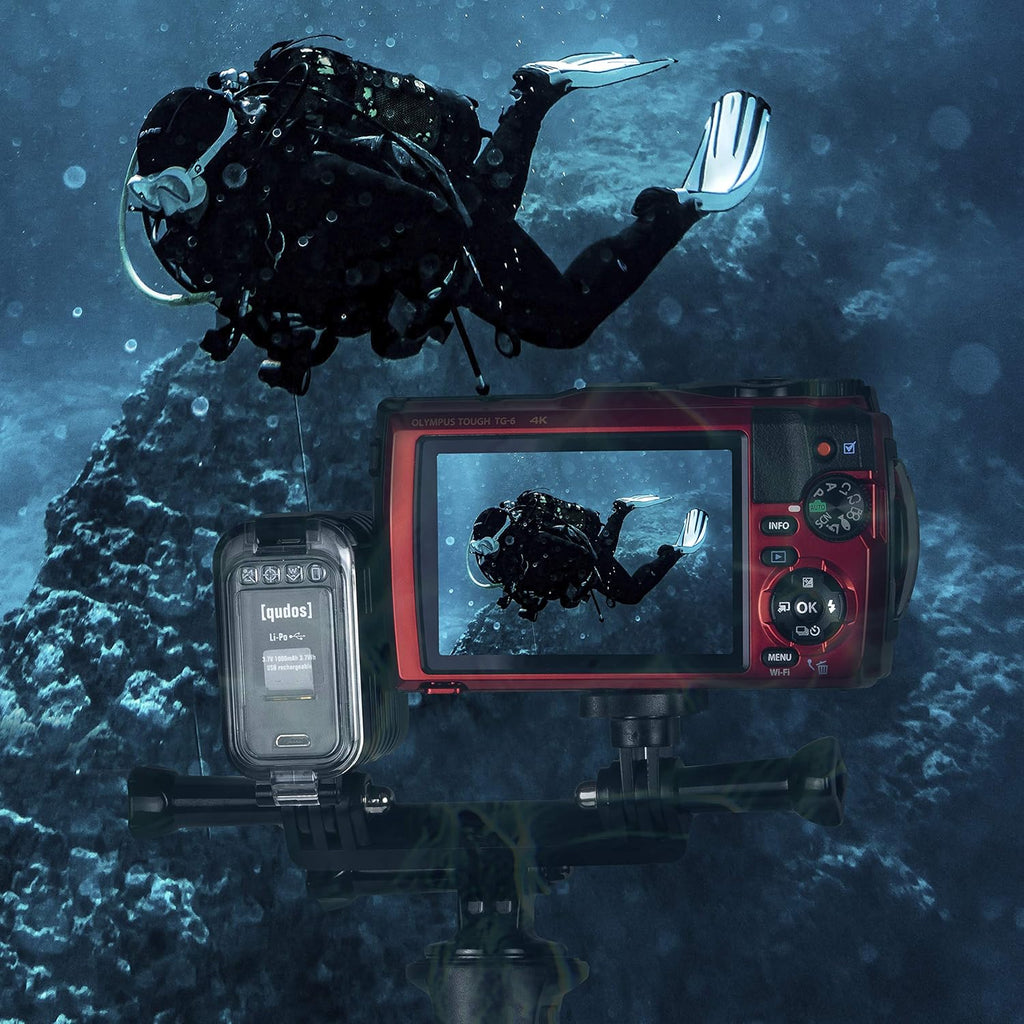 Red Digital Camera with Underwater LED Light and Carrying Case B9106
