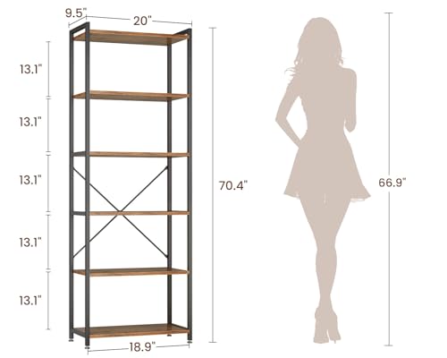 6 Tier Wood Bookcase Q142