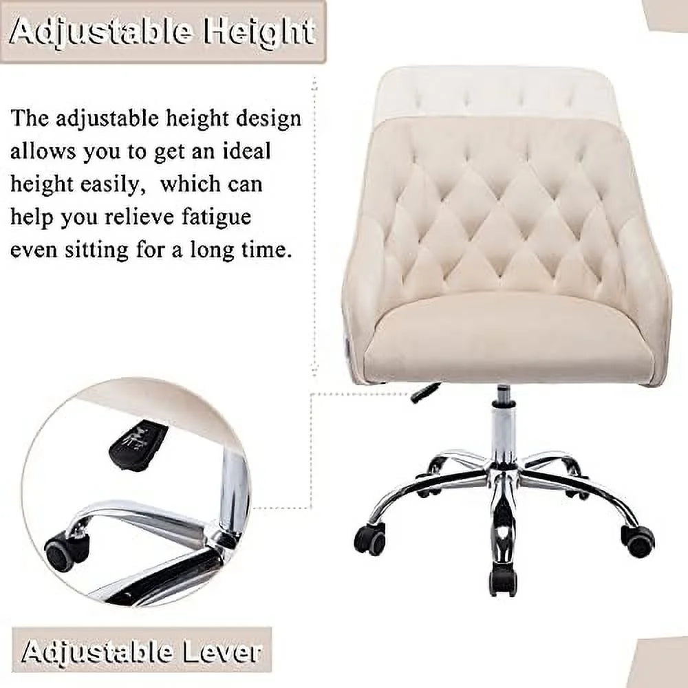 Velvet Upholstered Tufted Desk Chair W823966