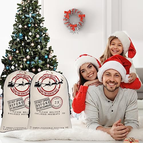 6 Pack Cotton Canvas Gift Bags With Drawstrings H38835