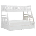 White Wood Twin over Full Bunk Bed P41045