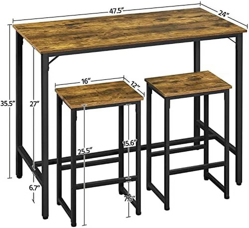 3 Piece Counter Height Table with Stools Set of 2 C30645