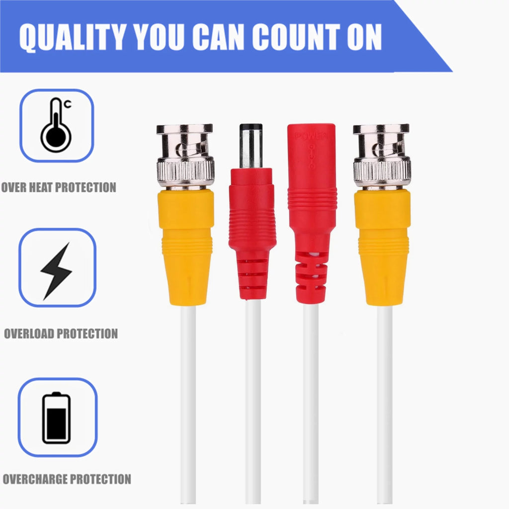 White 150ft BNC Extension Power Cable N4493