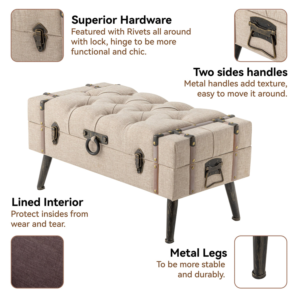 Modern Upholstered Storage Ottoman N53348