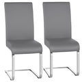 Set of 2 Light Gray PU Leather Dining Chair M479283