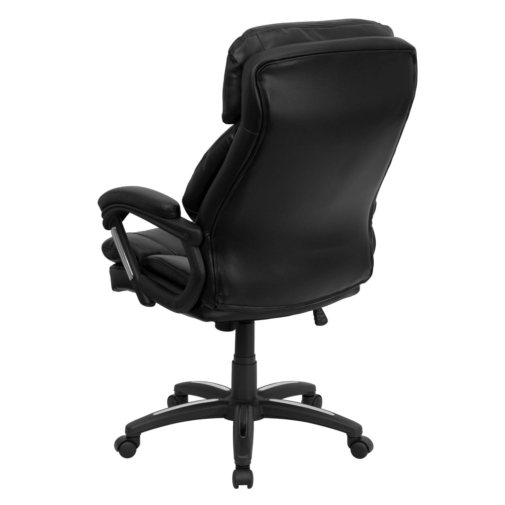 Black LeatherSoft Swivel Office Arm Chair C9438