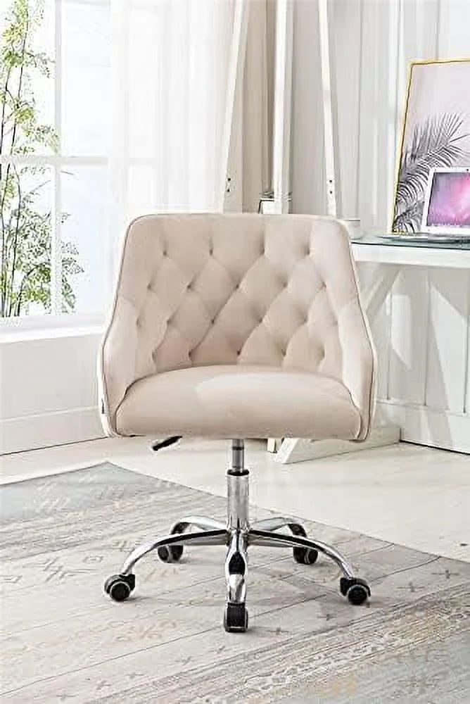 Velvet Upholstered Tufted Desk Chair W823966