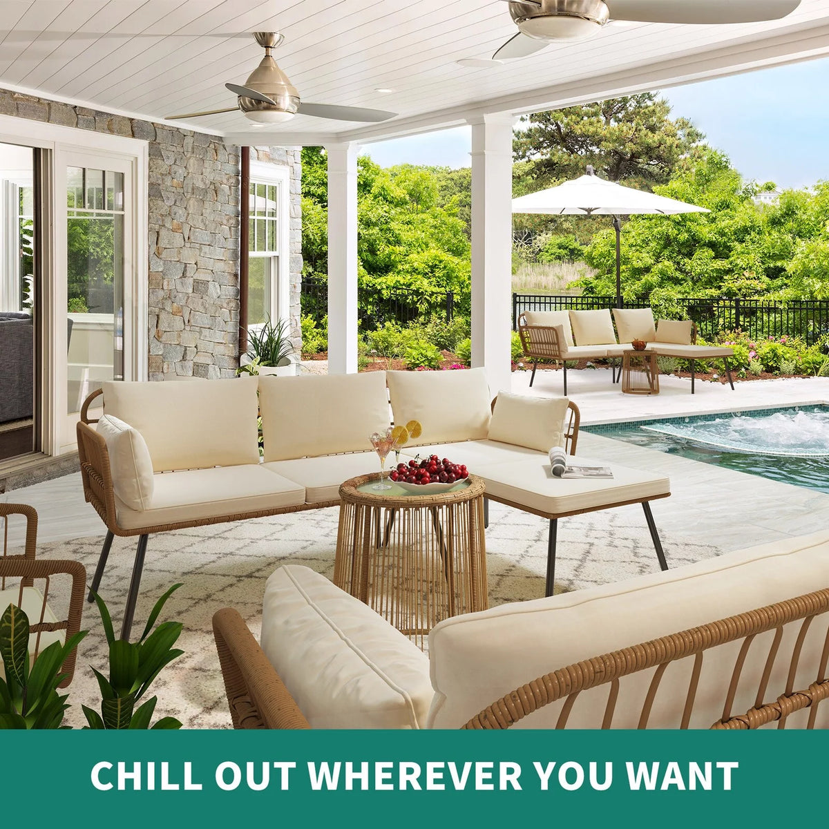 3-piece Woven Outdoor Sectional Sofa Set T817