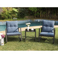 3 Piece Metal Bistro Set with Beige Cushions V511