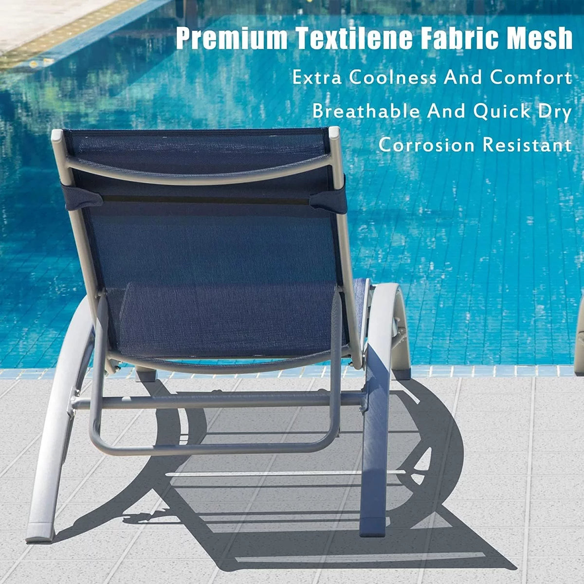 Aluminum Lounge Chair Set of 3 with Side Table L16660