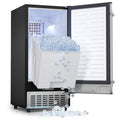 15 Inch Stainless Steel Built-in Freestanding Ice Maker with 30lbs Storage Bin O9508