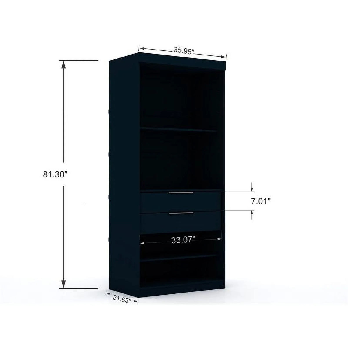 Blue Wood Sectional Corner Wardrobe Closet W324