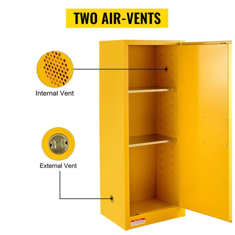 Yellow Galvanized Steel Safety Cabinet U938