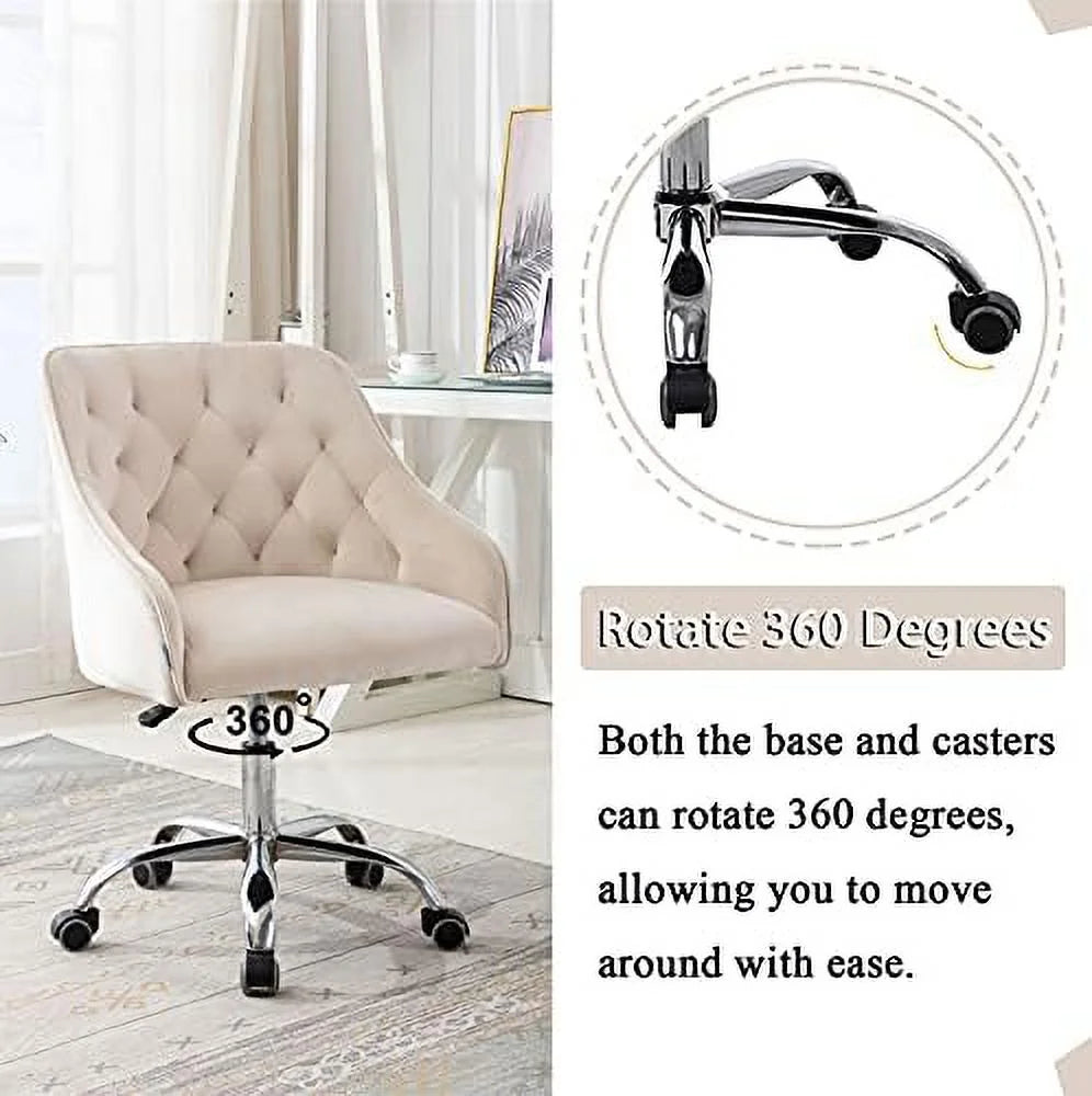 Velvet Upholstered Tufted Desk Chair W823966