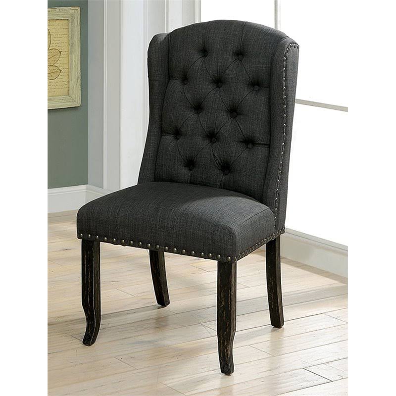 Gray Dining Side Chair Set of 2 L499