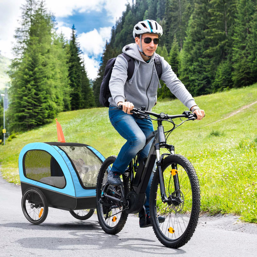 Foldable Dog Bike Trailer with Rear Entrance for Small and Medium Pets Under 88 lbs, Green N55037