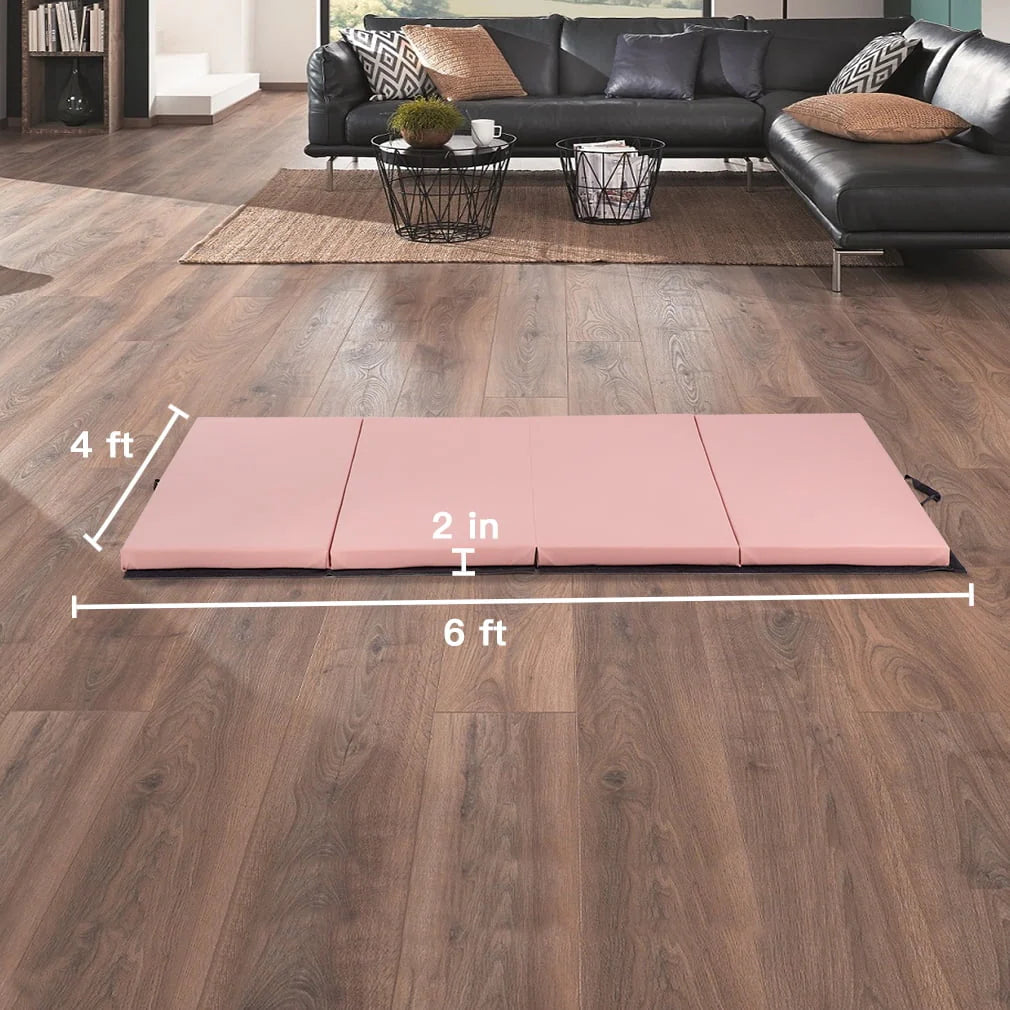 6'x4'x2" Thick 4 Folding Gymnastics Mat Q8271