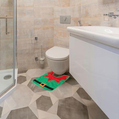 3 Pcs Christmas Toilet Seat Cover and Rug Set U137