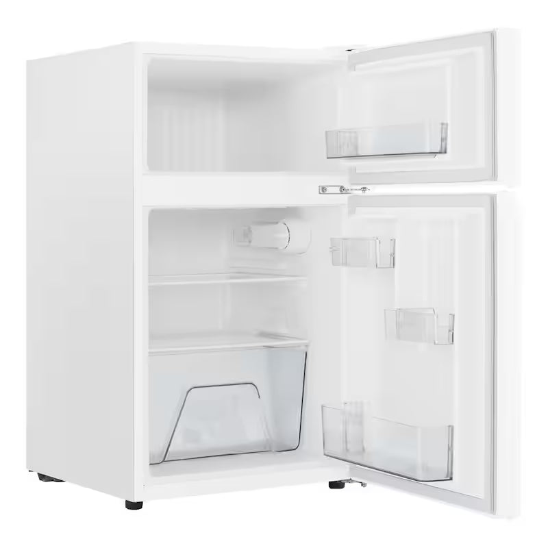 White 2-Door Mini Refrigerator with Freezer B2153