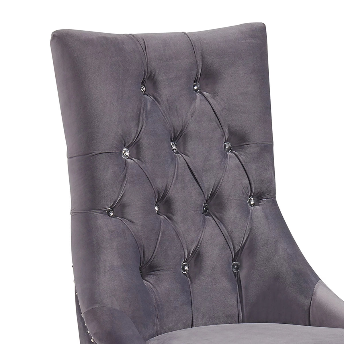 Velvet Button Tufted Dining Chair with Acrylic Legs Y462