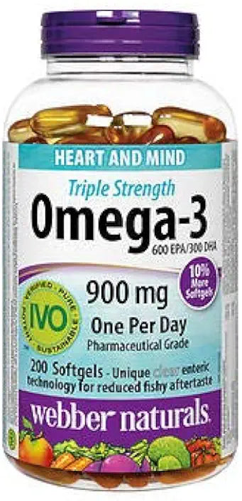 Triple Strength Omega-3 Enteric Coated 900 mg Softgels J9485
