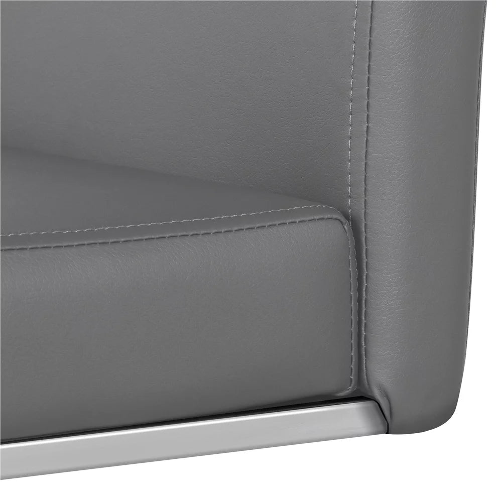 Set of 2 Light Gray PU Leather Dining Chair M479283