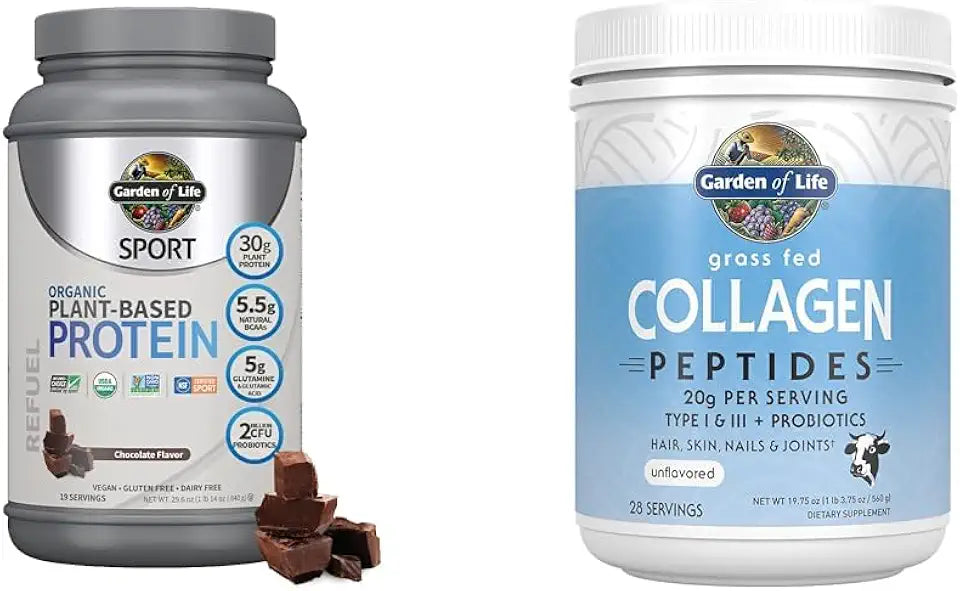 Organic Vegan Sport Protein Powder & Collagen Peptides V383874