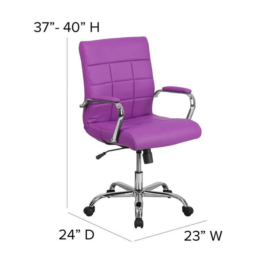Purple Faux Leather Swivel Office Chair E8892