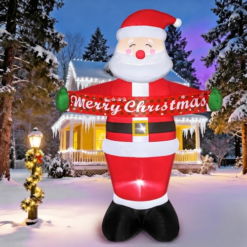 7FT Christmas Inflatable Santa Claus with Built-in LED Lights I977753
